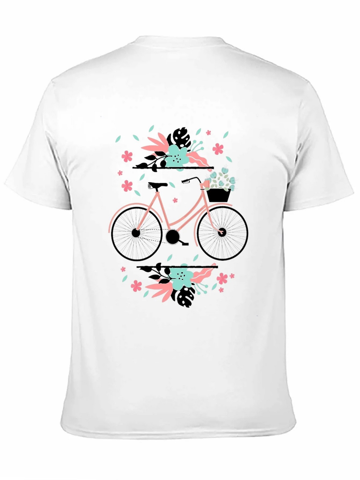 Floral Bicycle Graphic Tee - Black Cotton T-Shirt product image 10