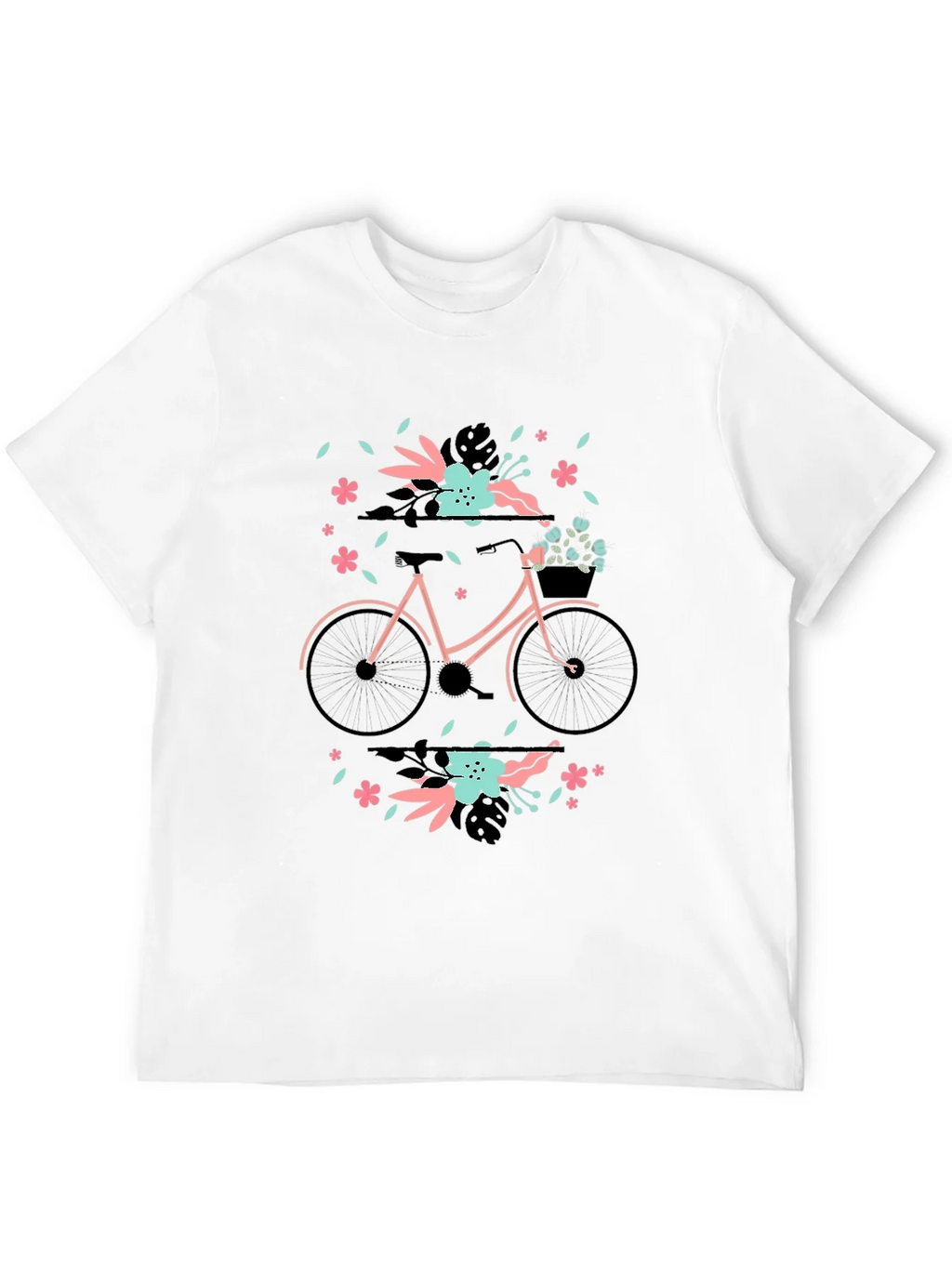 Floral Bicycle Graphic Tee - Black Cotton T-Shirt product image 11
