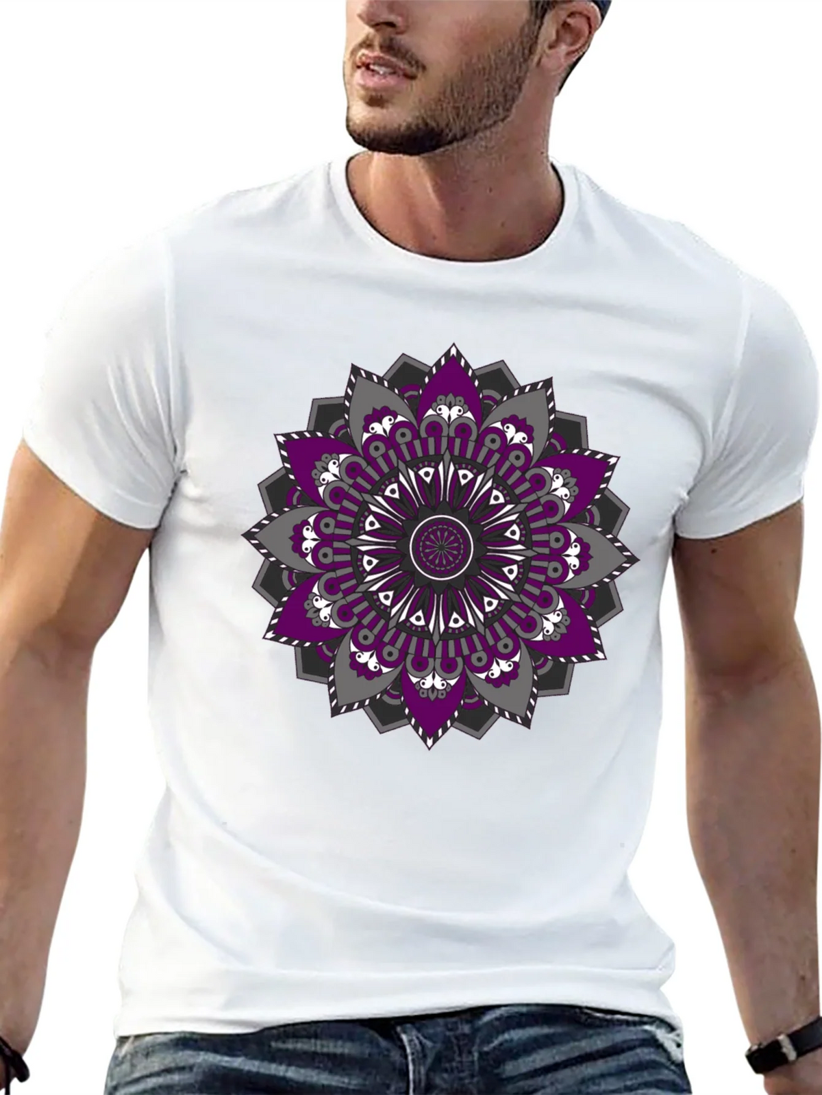 Mandala Print Black T-Shirt product image 12