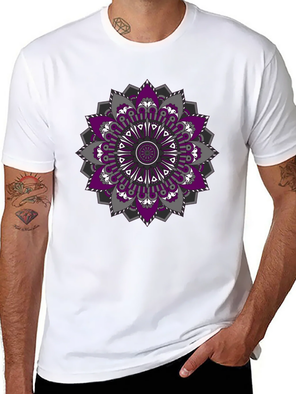 Mandala Print Black T-Shirt product image 7