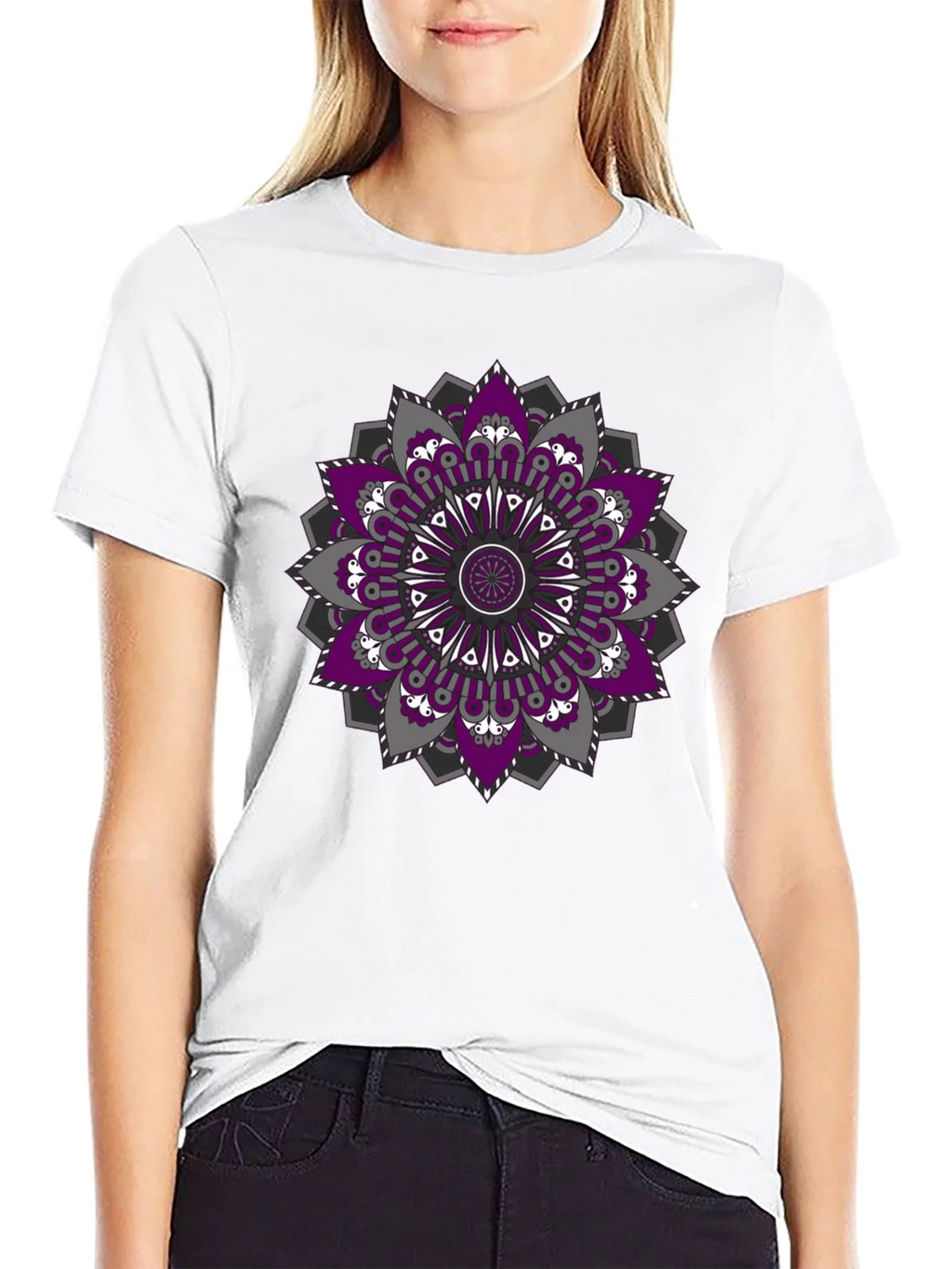 Mandala Print Black T-Shirt product image 8