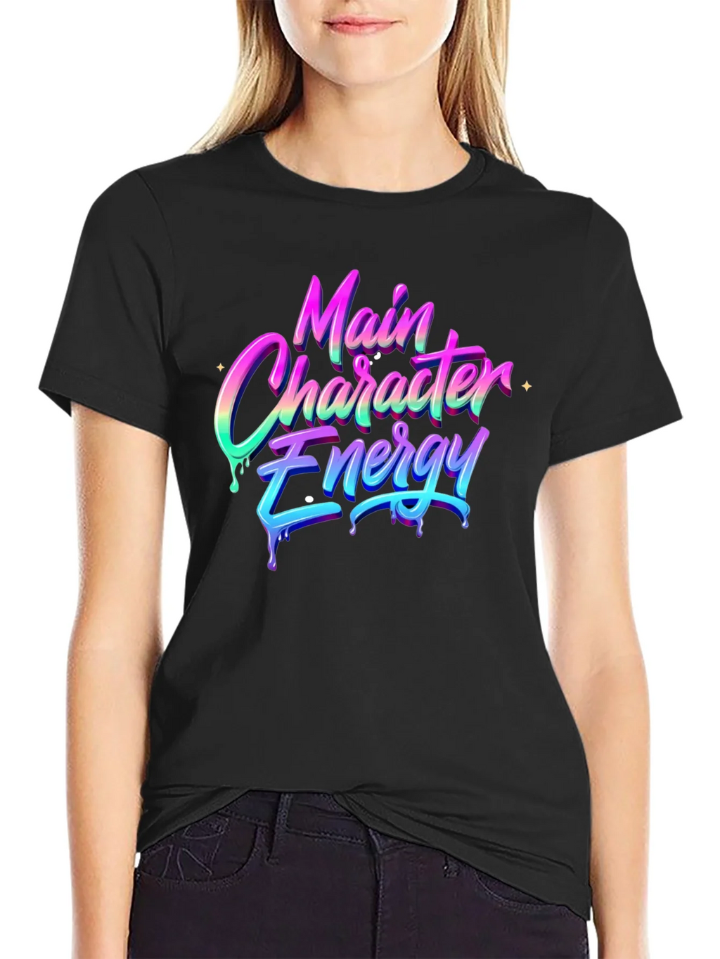Main Character Energy Black T-Shirt product image 2