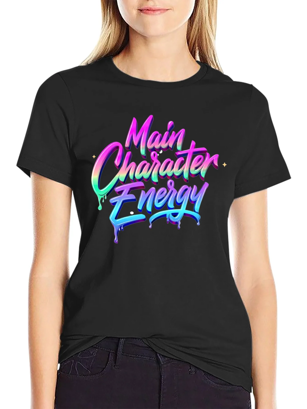 Main Character Energy Black T-Shirt product image 2