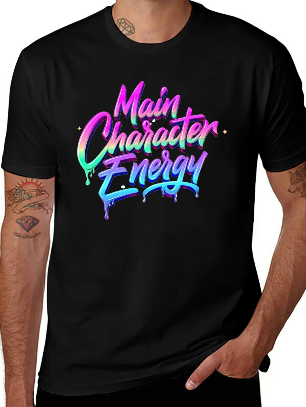 Main Character Energy Black T-Shirt product image 1