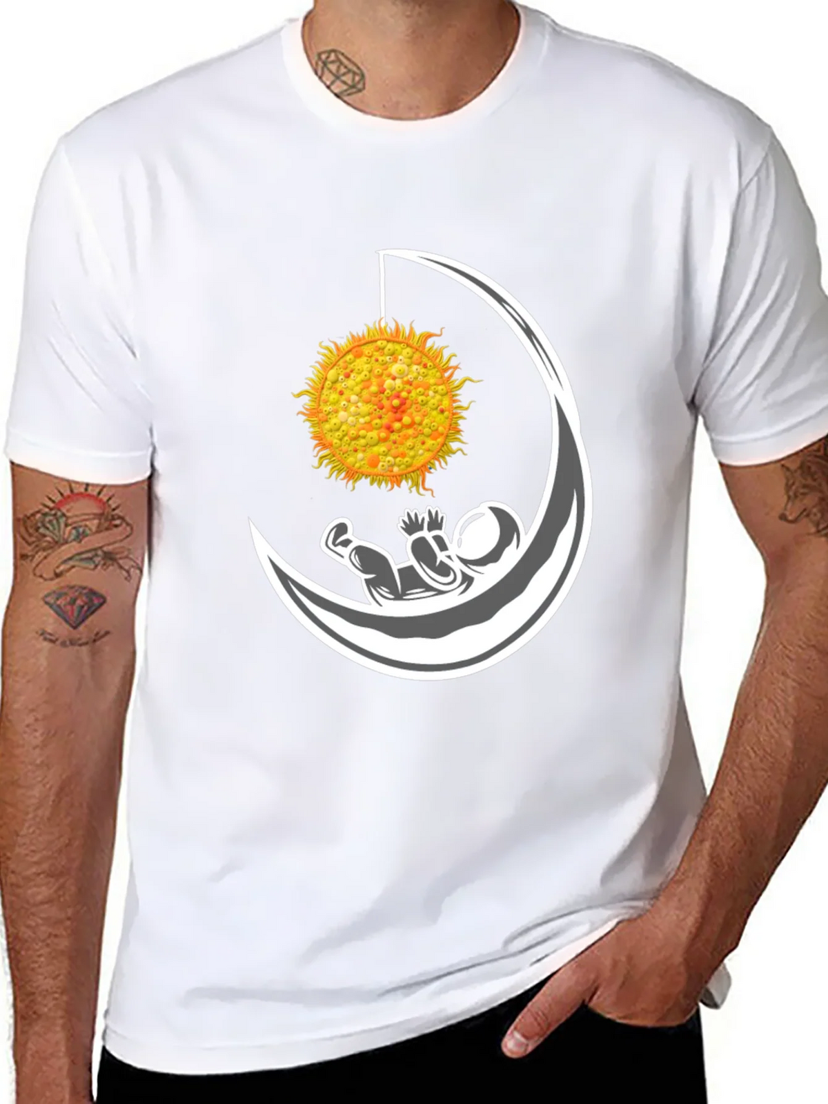 Astronaut in Moon with Sun T-Shirt product image 7