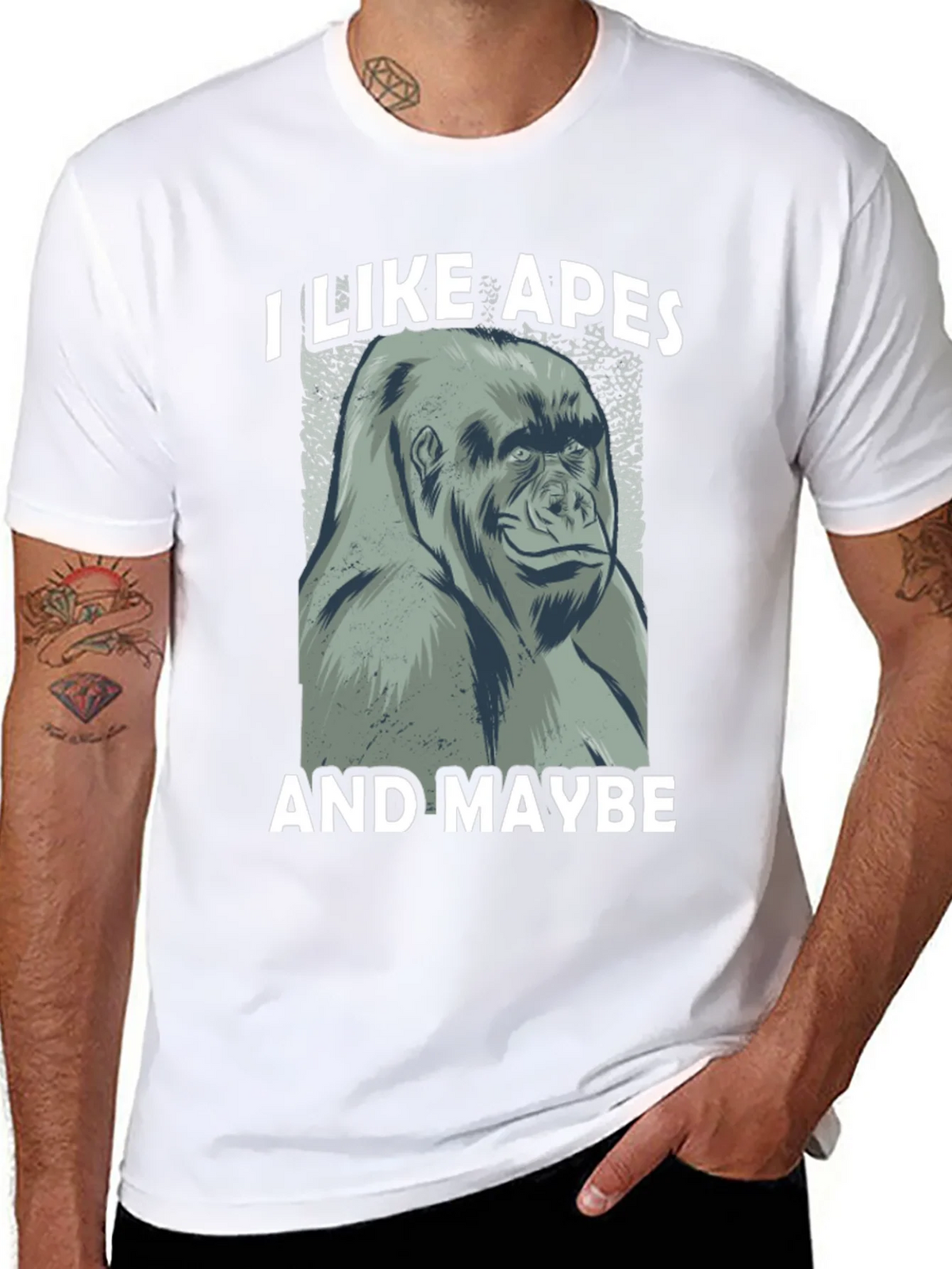 I Like Apes Funny Gorilla Graphic T-Shirt product image 7