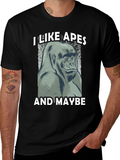 I Like Apes Funny Gorilla Graphic T-Shirt product image 1