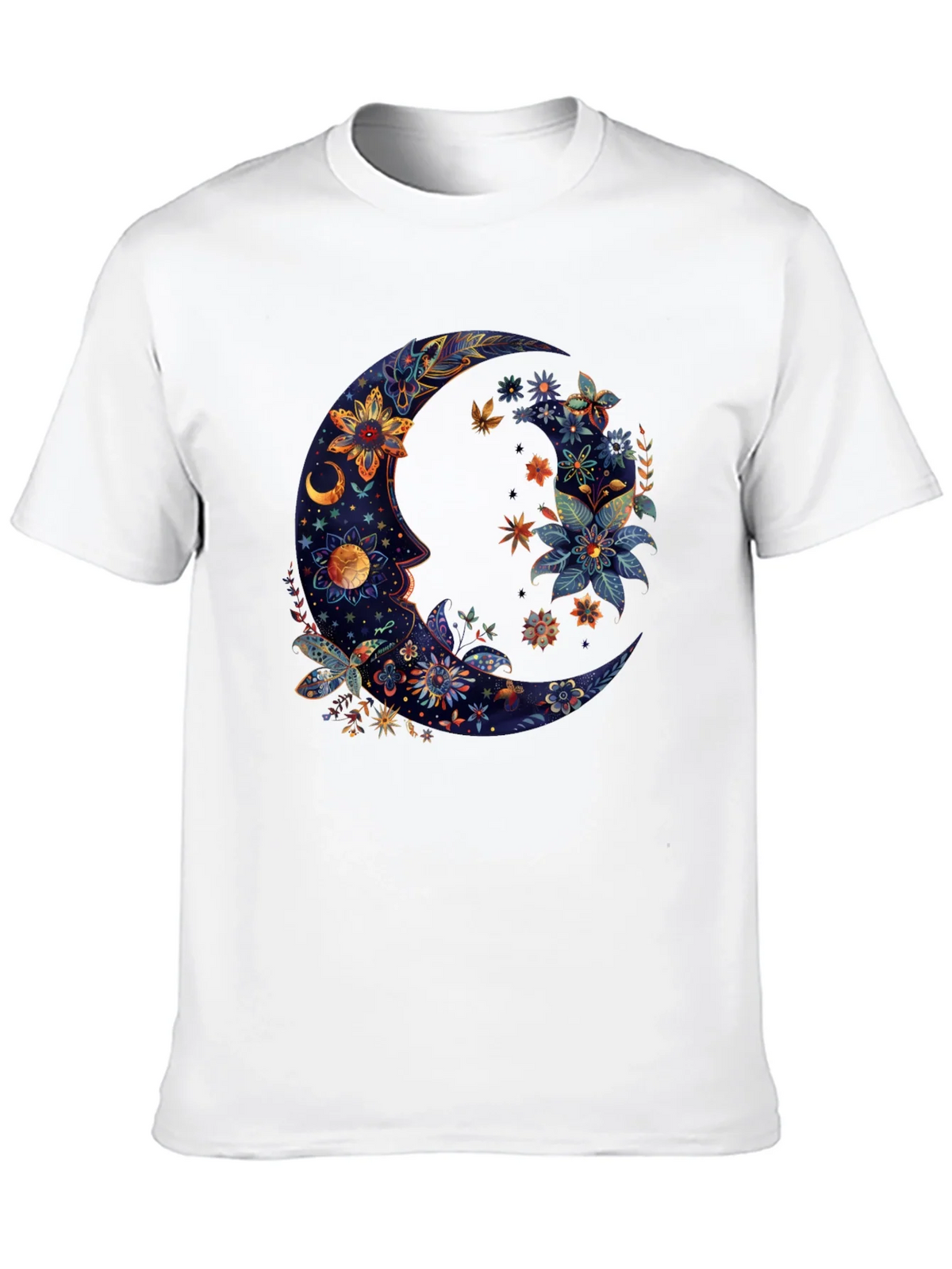 Floral Crescent Moon Graphic Tee - Cosmic Celestial Design product image 9