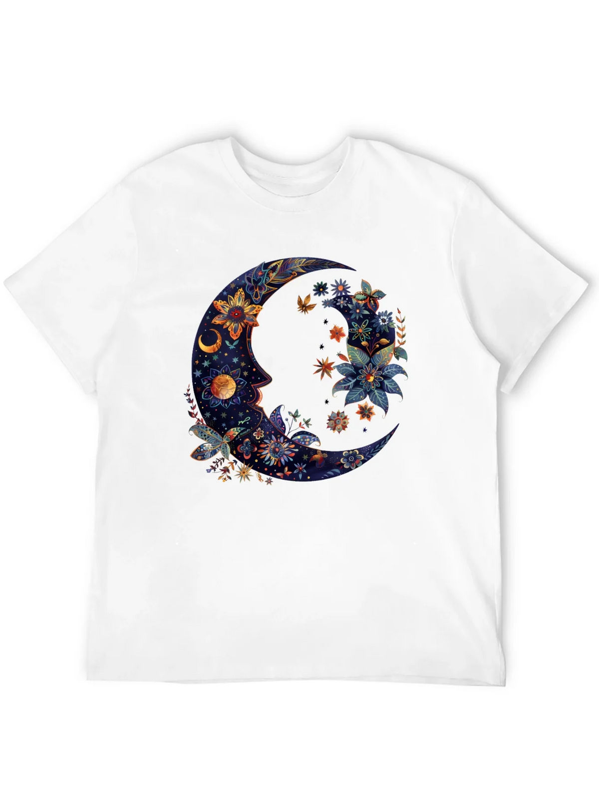 Floral Crescent Moon Graphic Tee - Cosmic Celestial Design product image 11