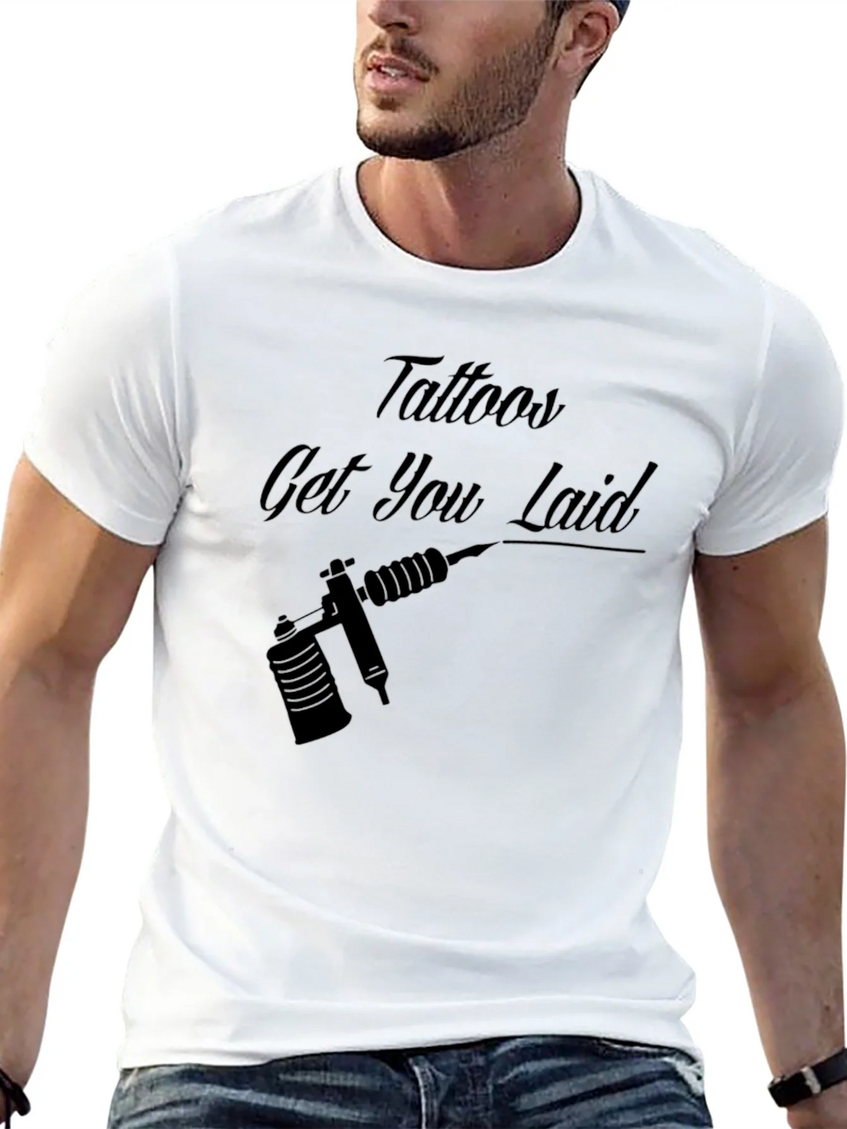 Tattoos Get You Laid Black Graphic Tee product image 12
