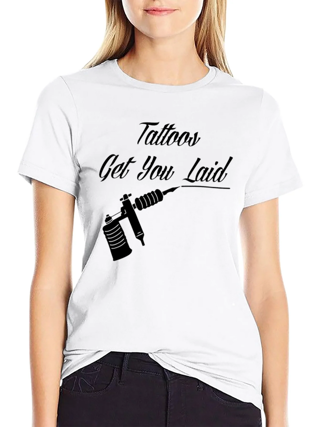 Tattoos Get You Laid Black Graphic Tee product image 8