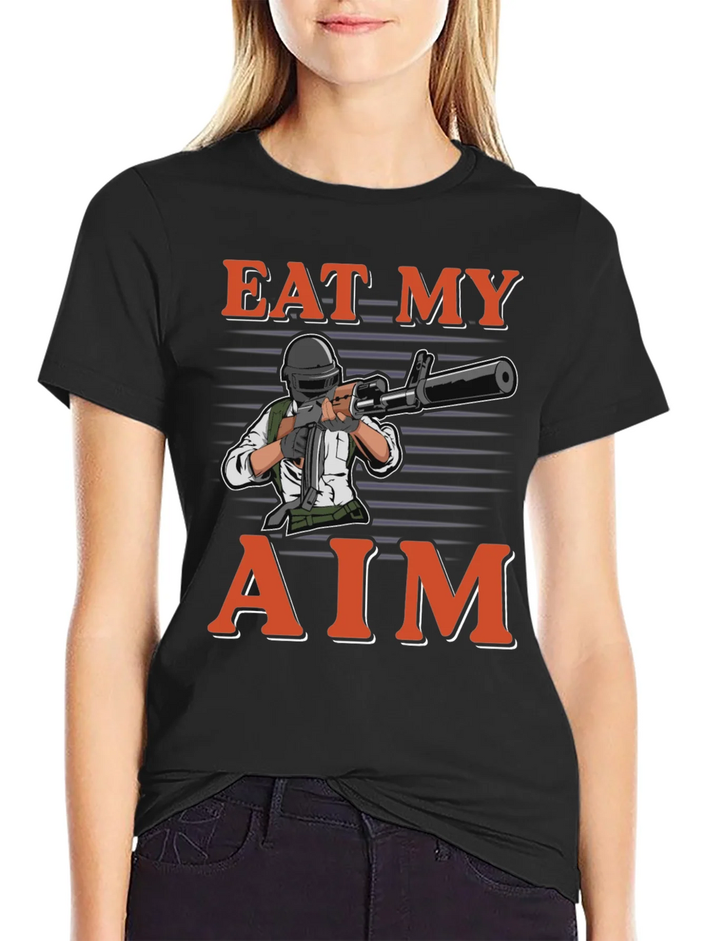 Eat My Aim Gaming T-Shirt - Black Cotton Tee product image 2
