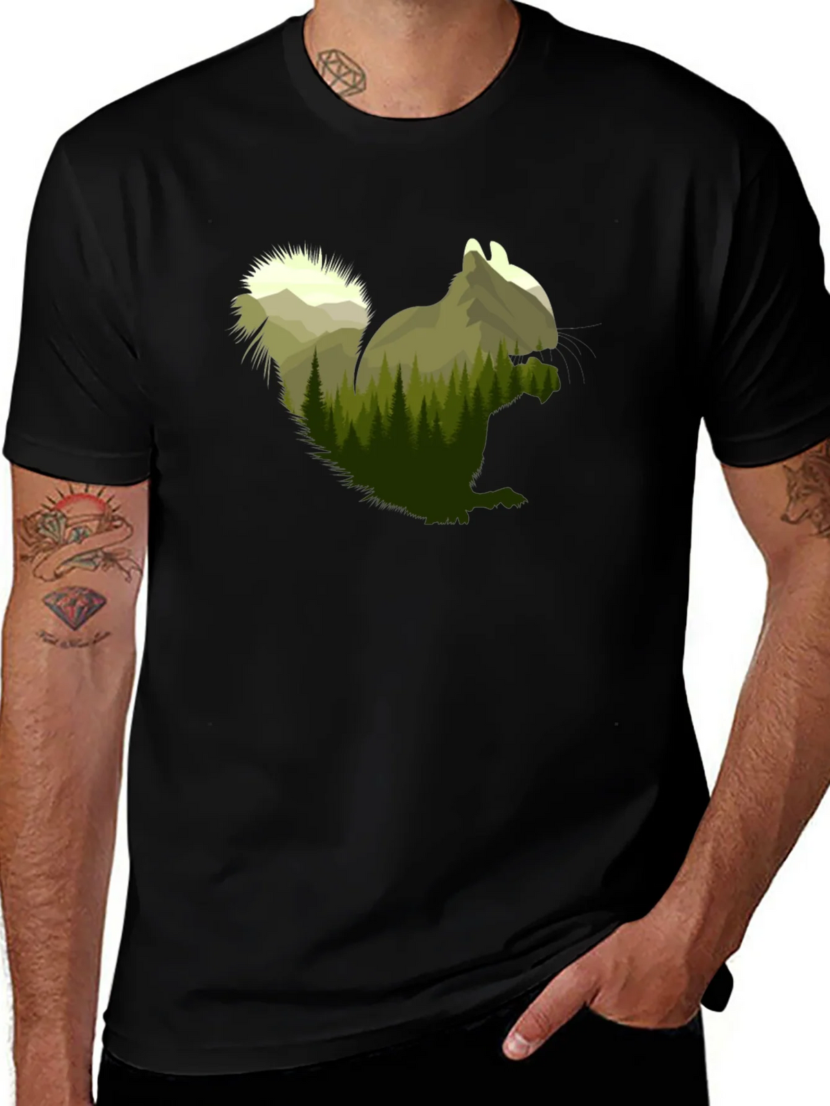 Squirrel Forest Graphic Tee - Nature Lovers Apparel product image 1
