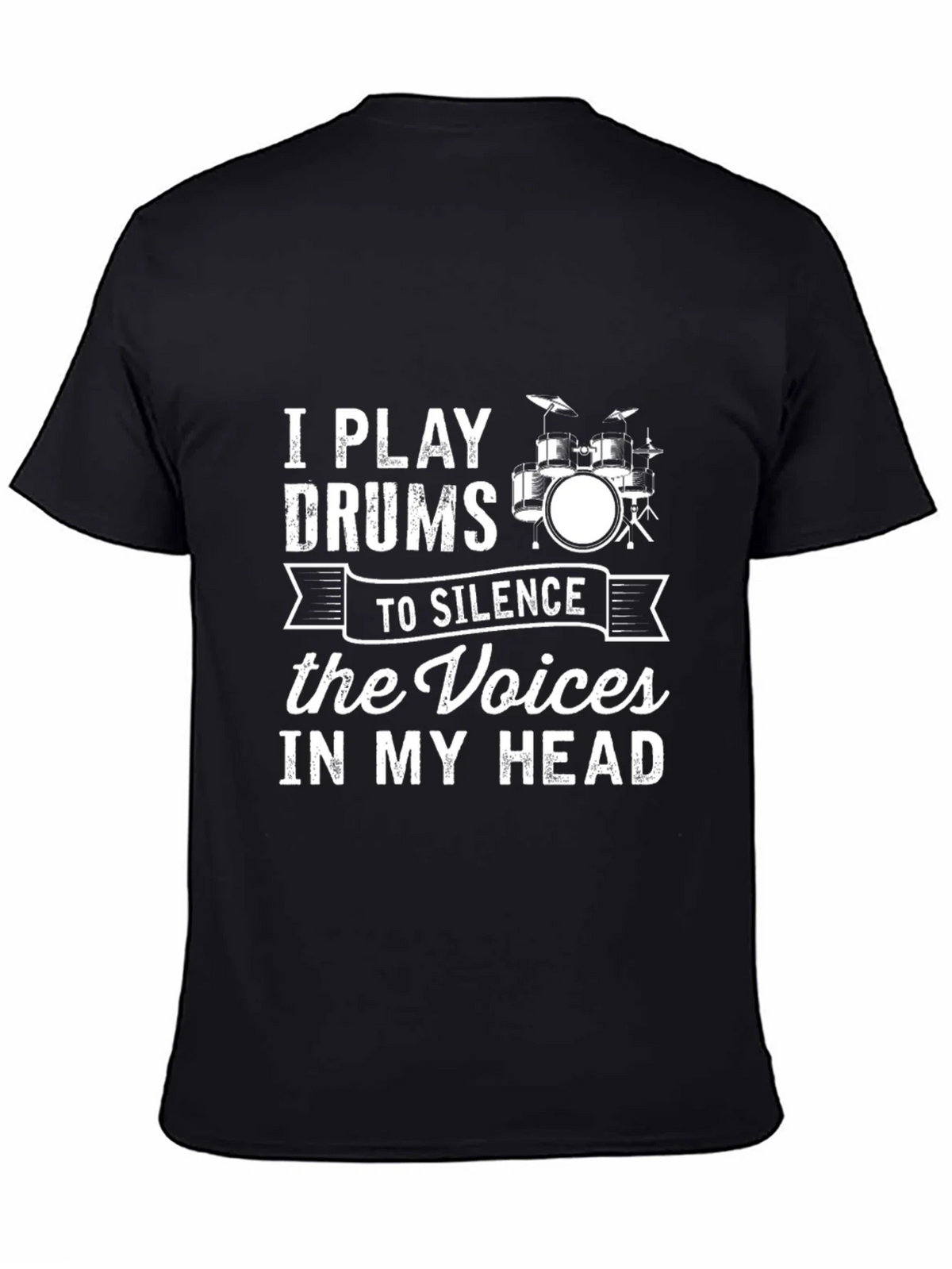 I Play Drums to Silence the Voices Graphic T-Shirt product image 4