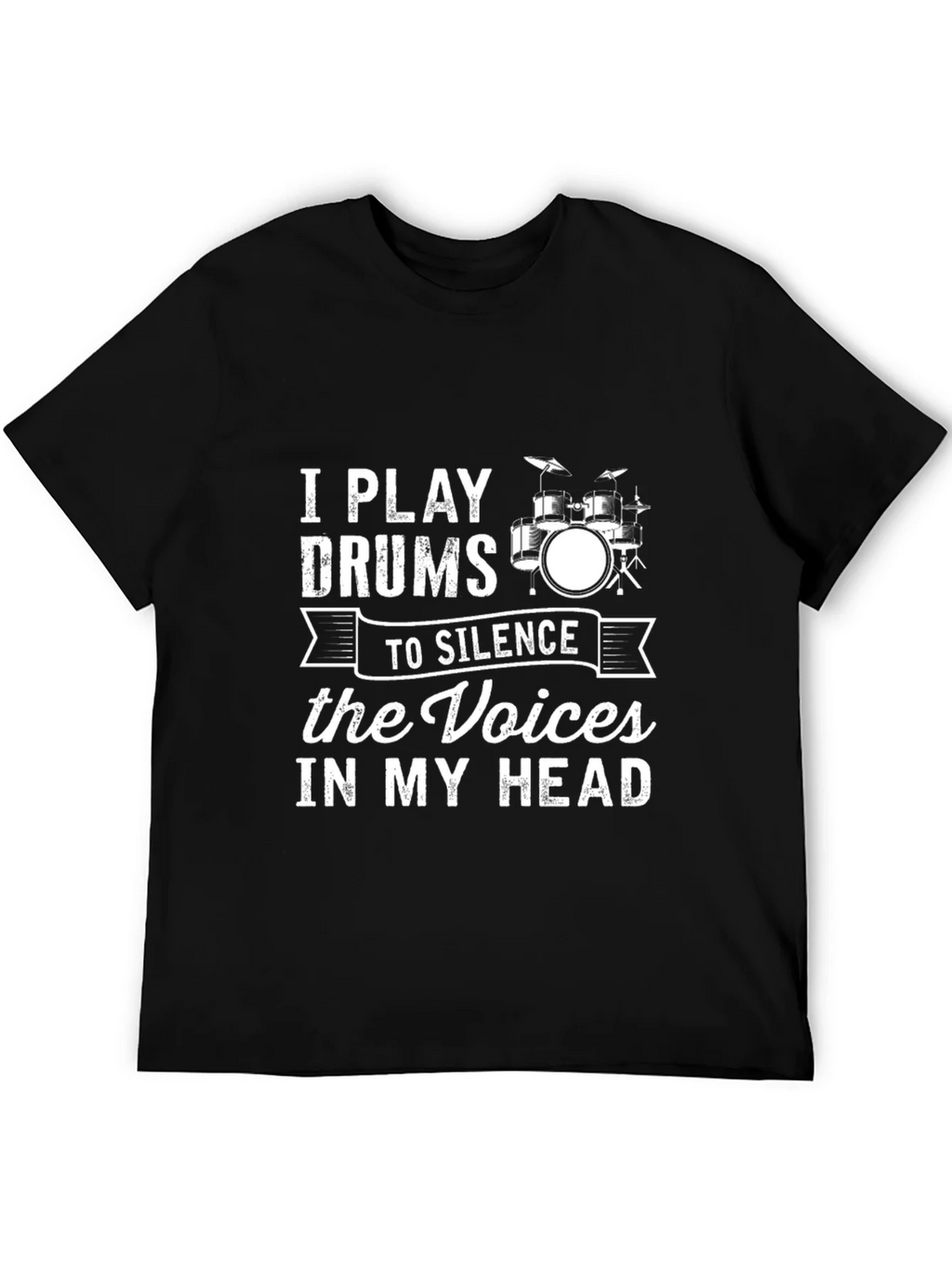 I Play Drums to Silence the Voices Graphic T-Shirt product image 5