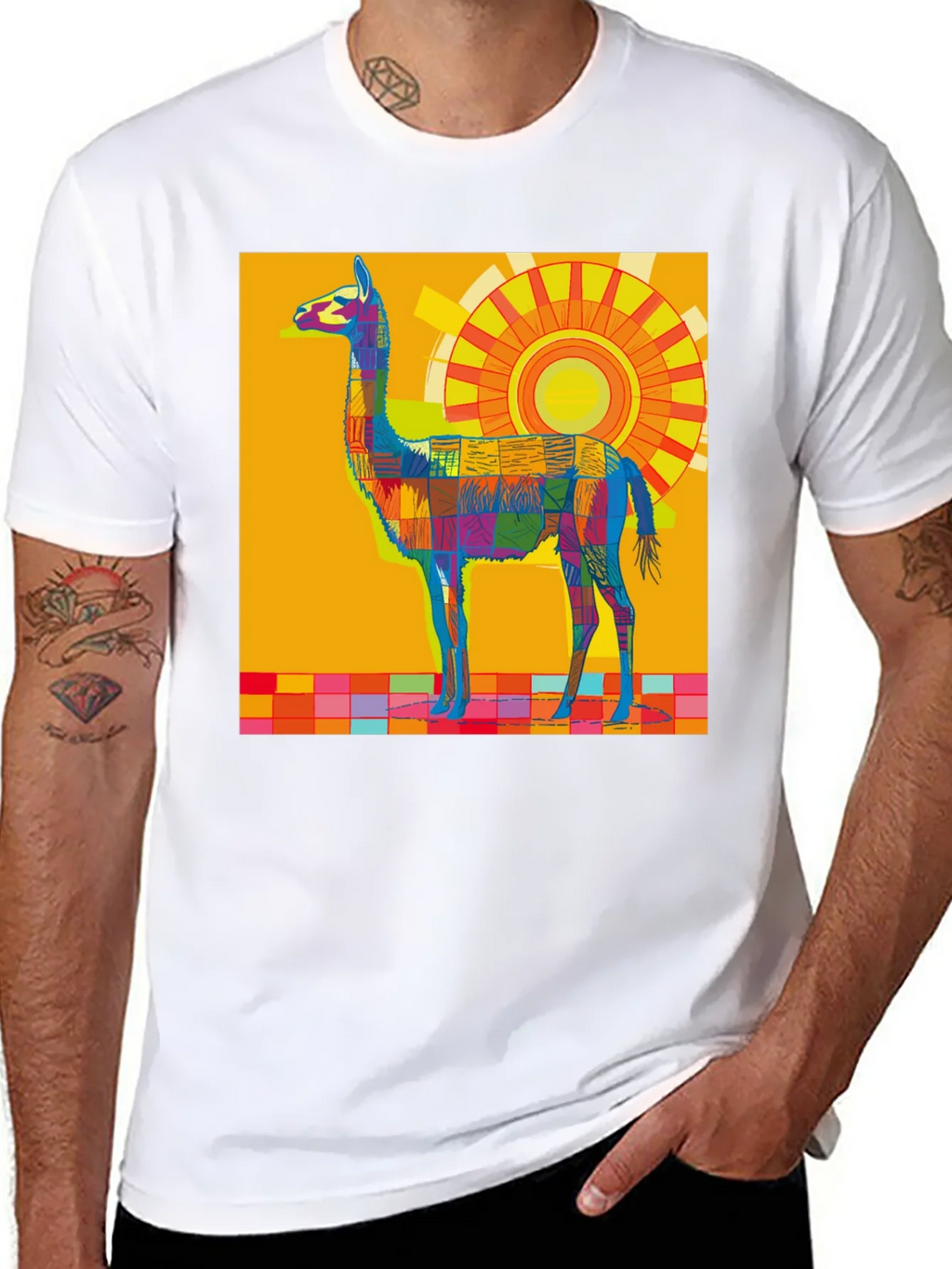 Vibrant Llama Graphic Tee - Bold Artistic Style product image 5