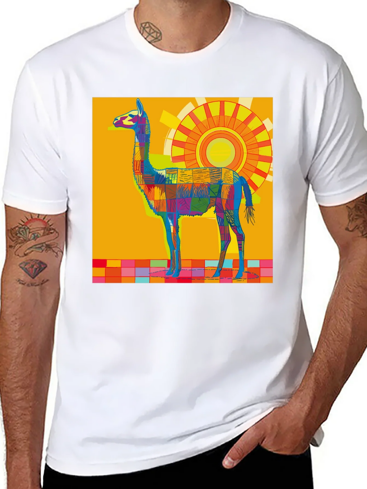 Vibrant Llama Graphic Tee - Bold Artistic Style product image 5