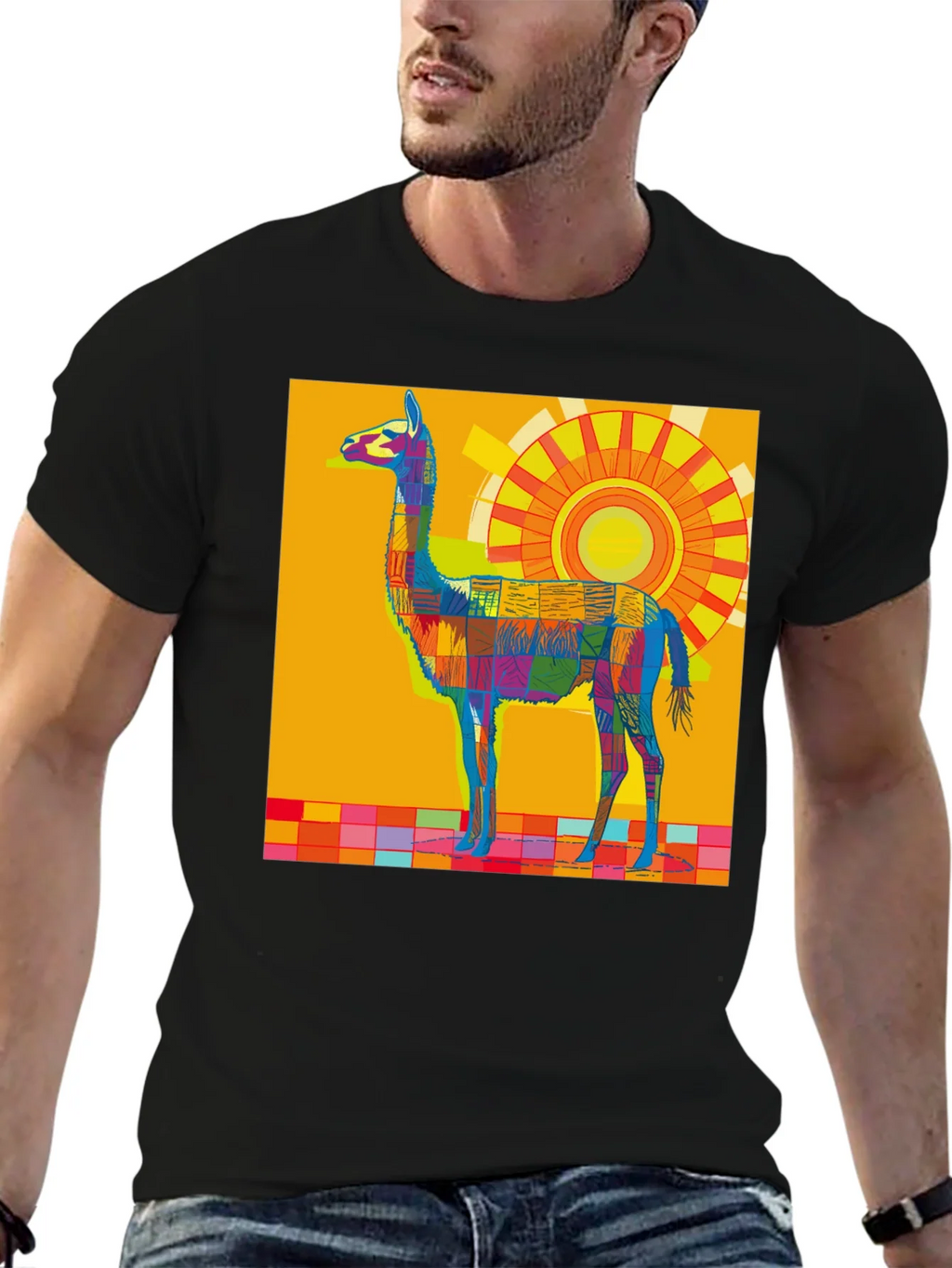 Vibrant Llama Graphic Tee - Bold Artistic Style product image 4