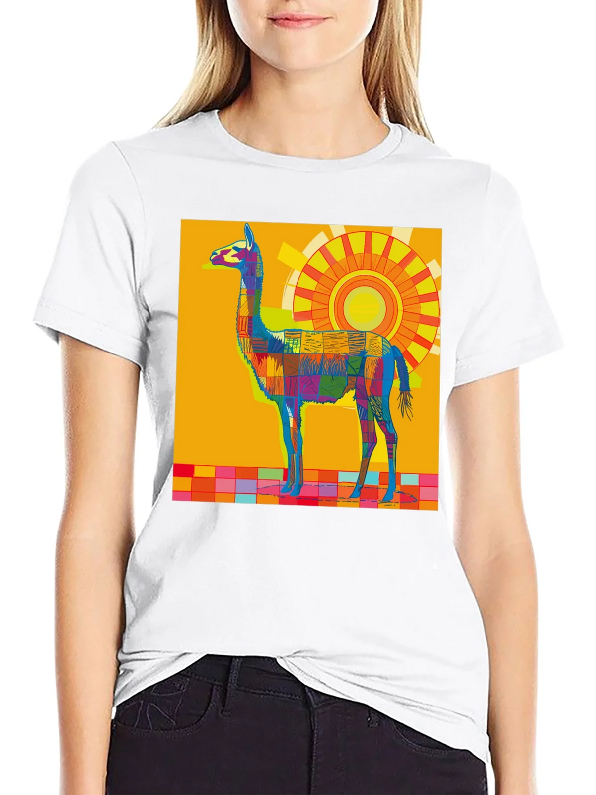 Vibrant Llama Graphic Tee - Bold Artistic Style product image 6
