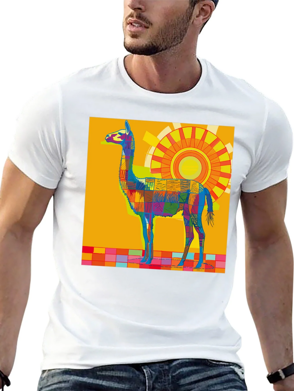 Vibrant Llama Graphic Tee - Bold Artistic Style product image 10