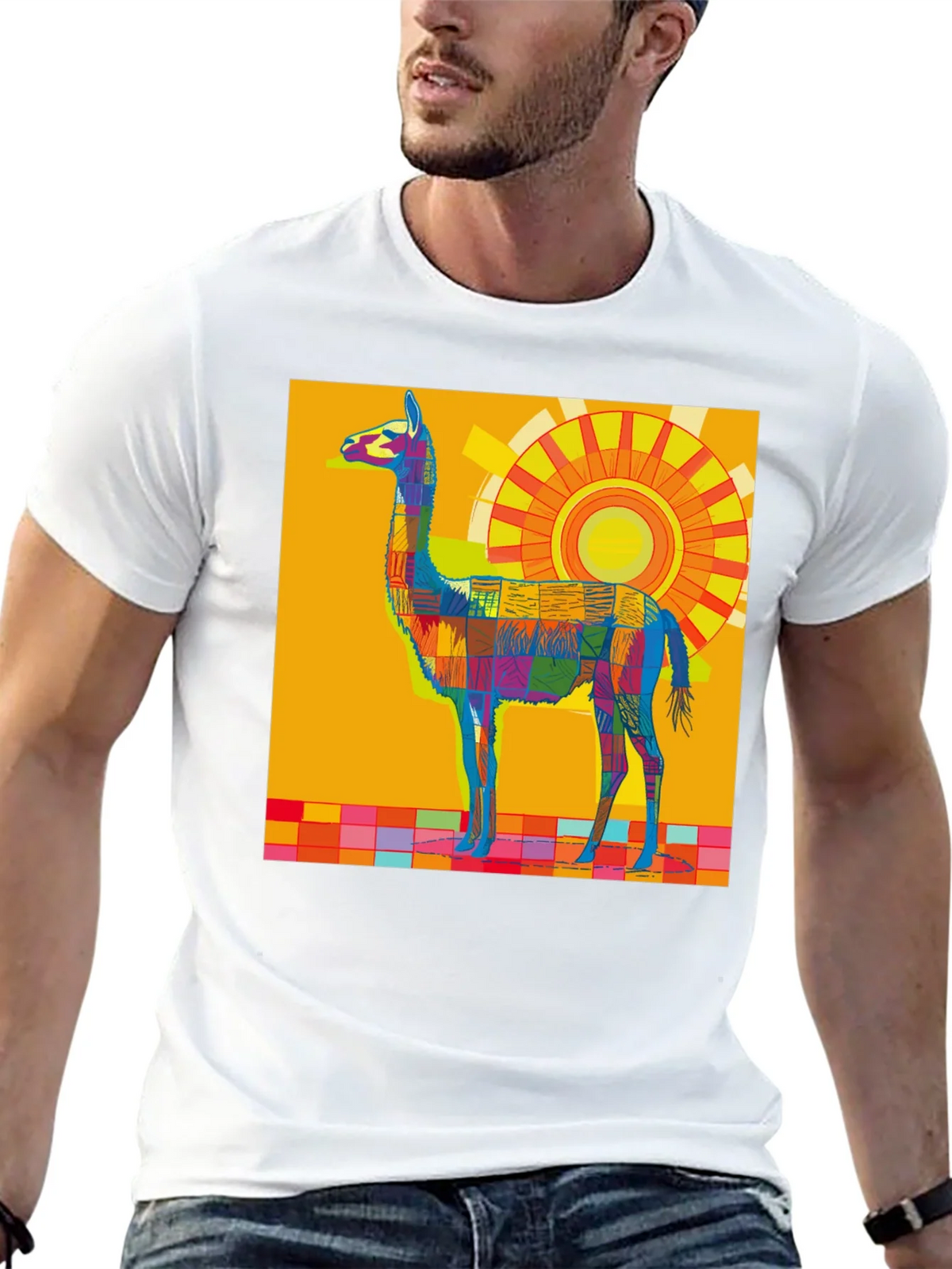 Vibrant Llama Graphic Tee - Bold Artistic Style product image 10