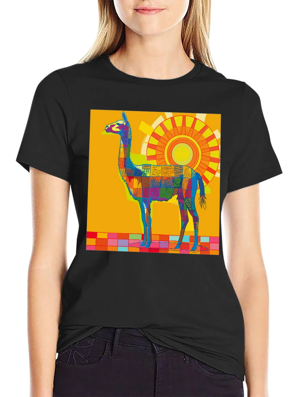 Vibrant Llama Graphic Tee - Bold Artistic Style product image 1