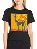 Vibrant Llama Graphic Tee - Bold Artistic Style product image 1
