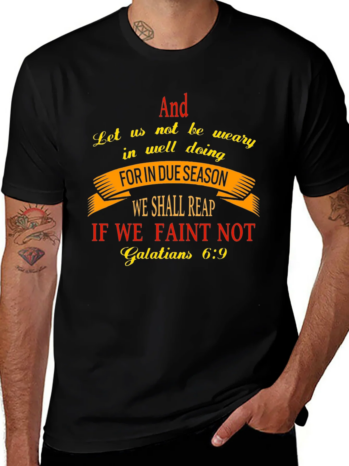 Faith-Based T-Shirt - Galatians 6:9 Scripture Design product image 1