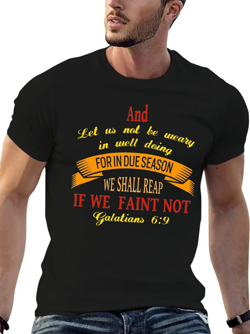 Faith-Based T-Shirt - Galatians 6:9 Scripture Design product image 6