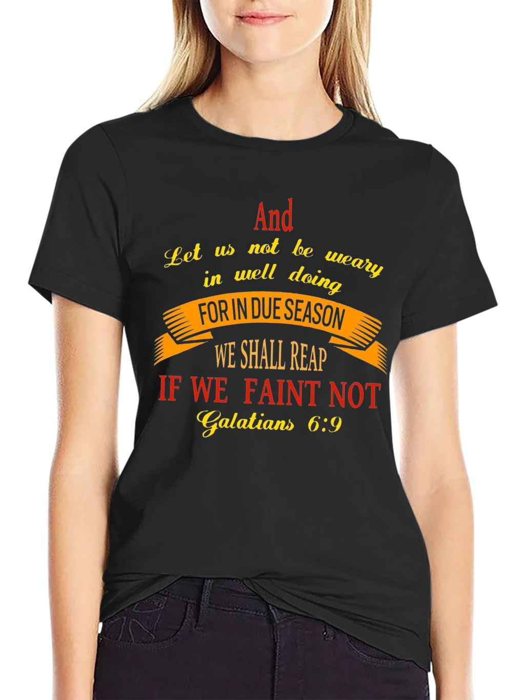 Faith-Based T-Shirt - Galatians 6:9 Scripture Design product image 2