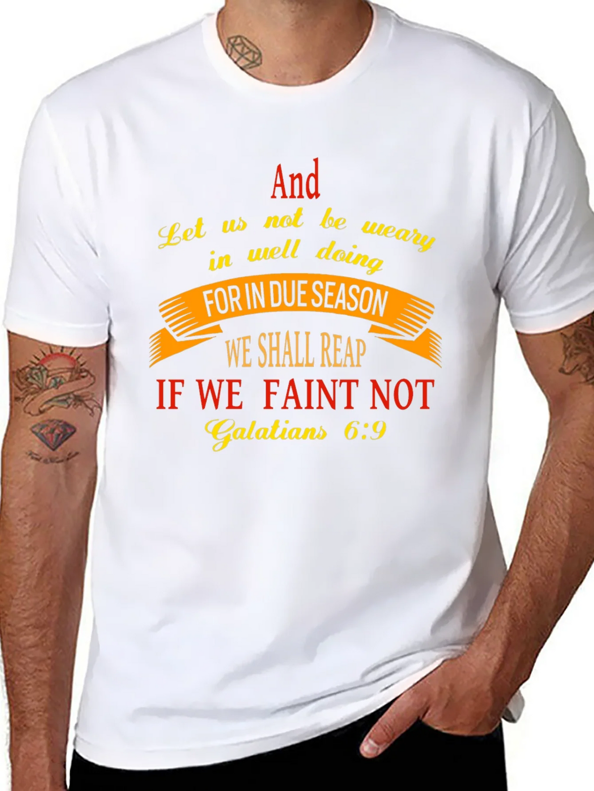 Faith-Based T-Shirt - Galatians 6:9 Scripture Design product image 7