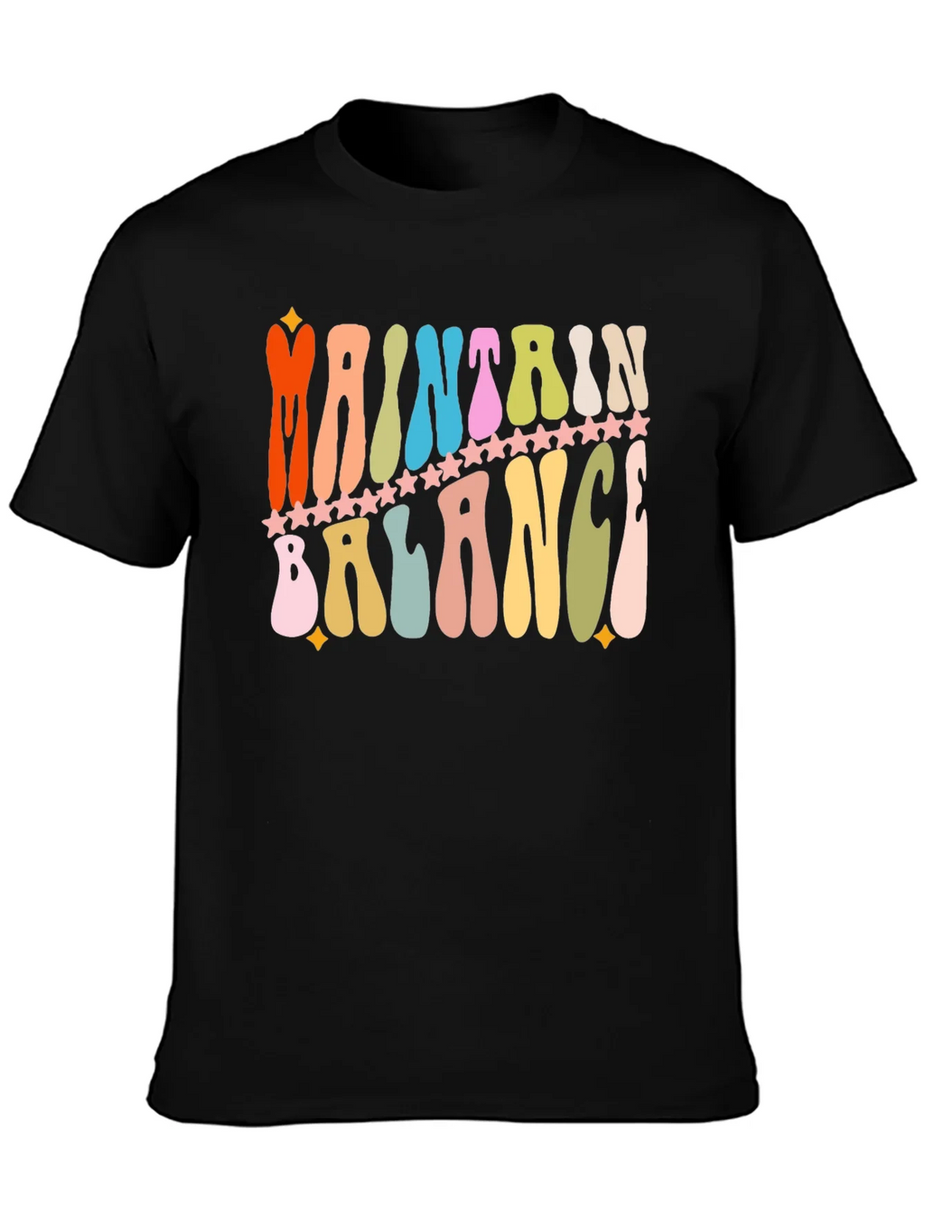 Maintain Balance Retro Graphic T-Shirt product image 3