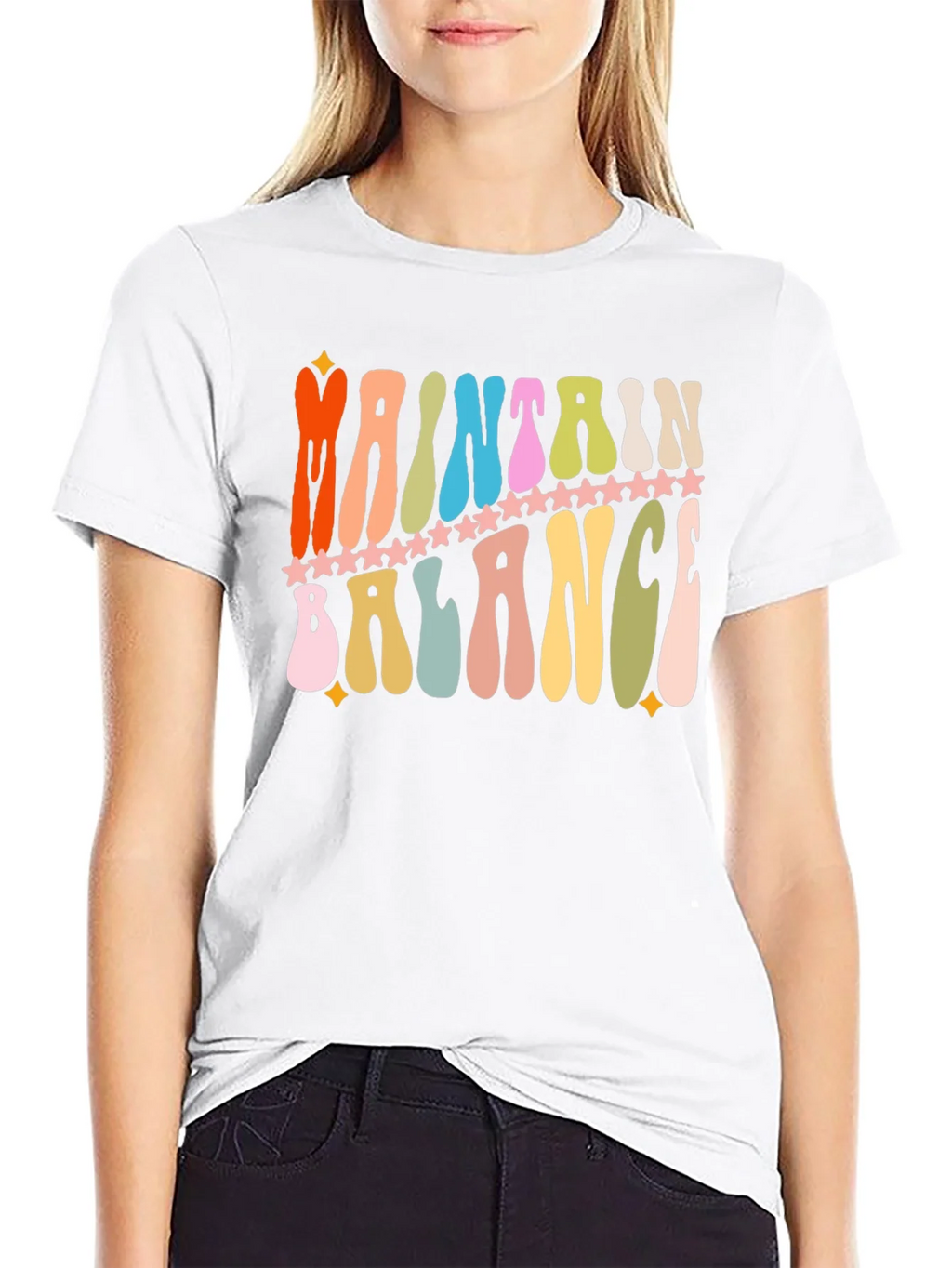 Maintain Balance Retro Graphic T-Shirt product image 8