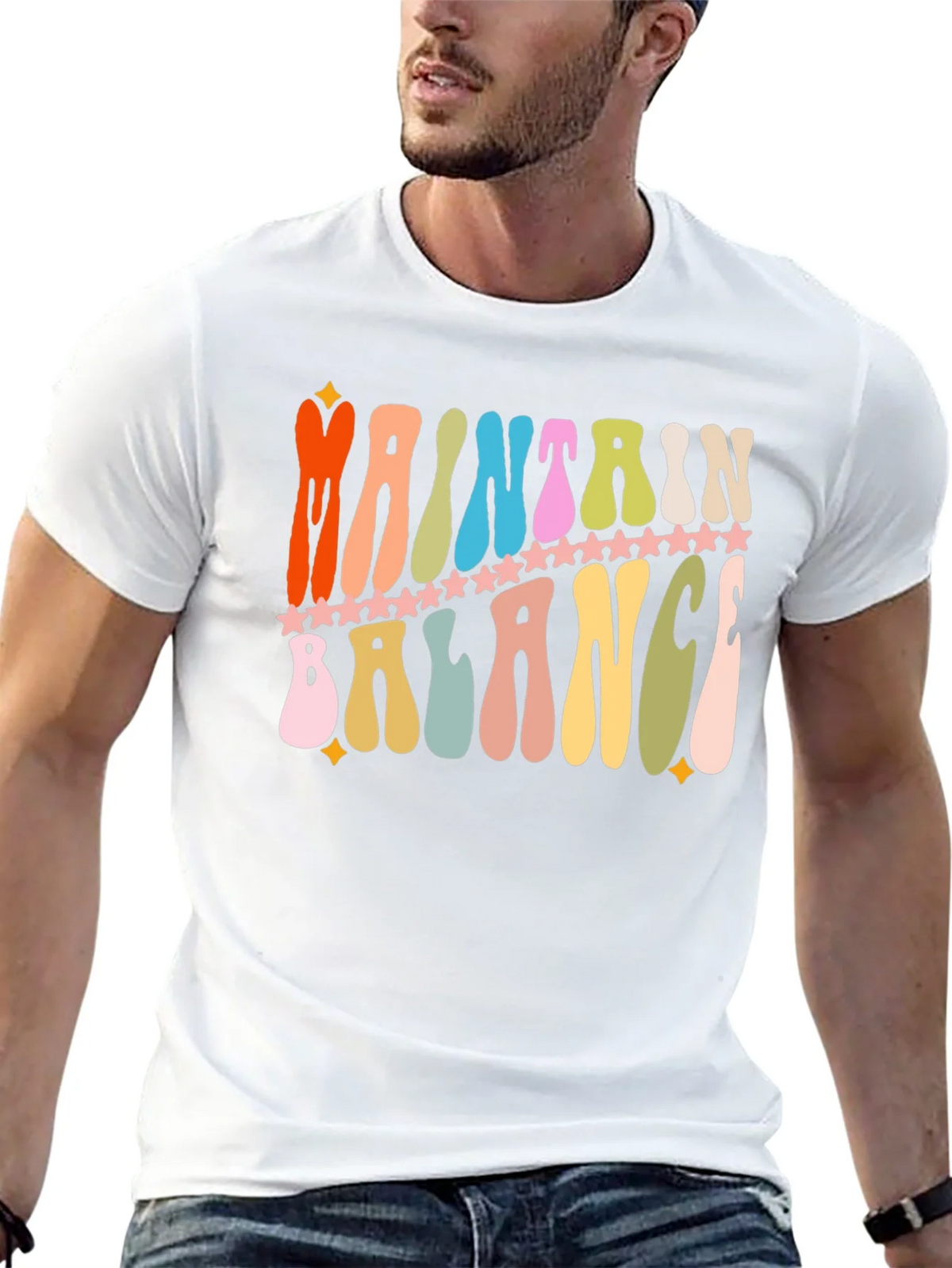 Maintain Balance Retro Graphic T-Shirt product image 12