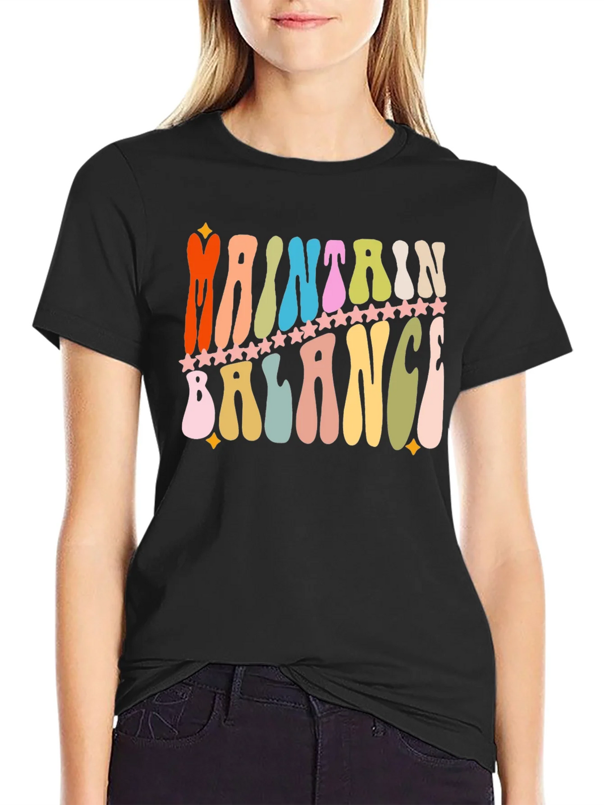 Maintain Balance Retro Graphic T-Shirt product image 2