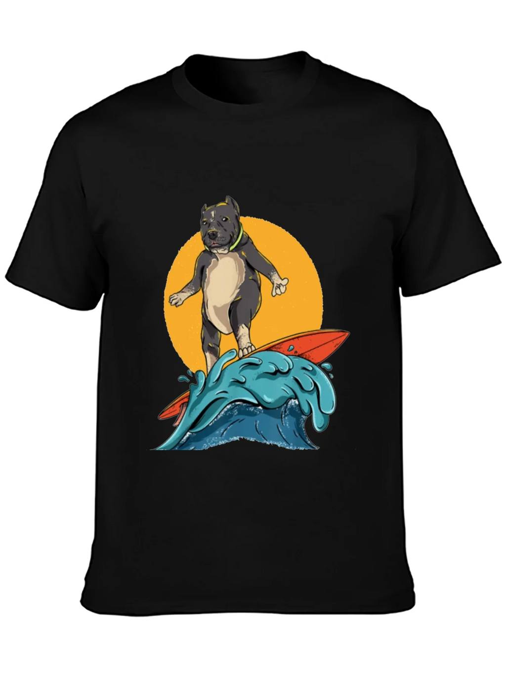 Surfing Pitbull Graphic Tee - Cool Dog Lover Shirt product image 3