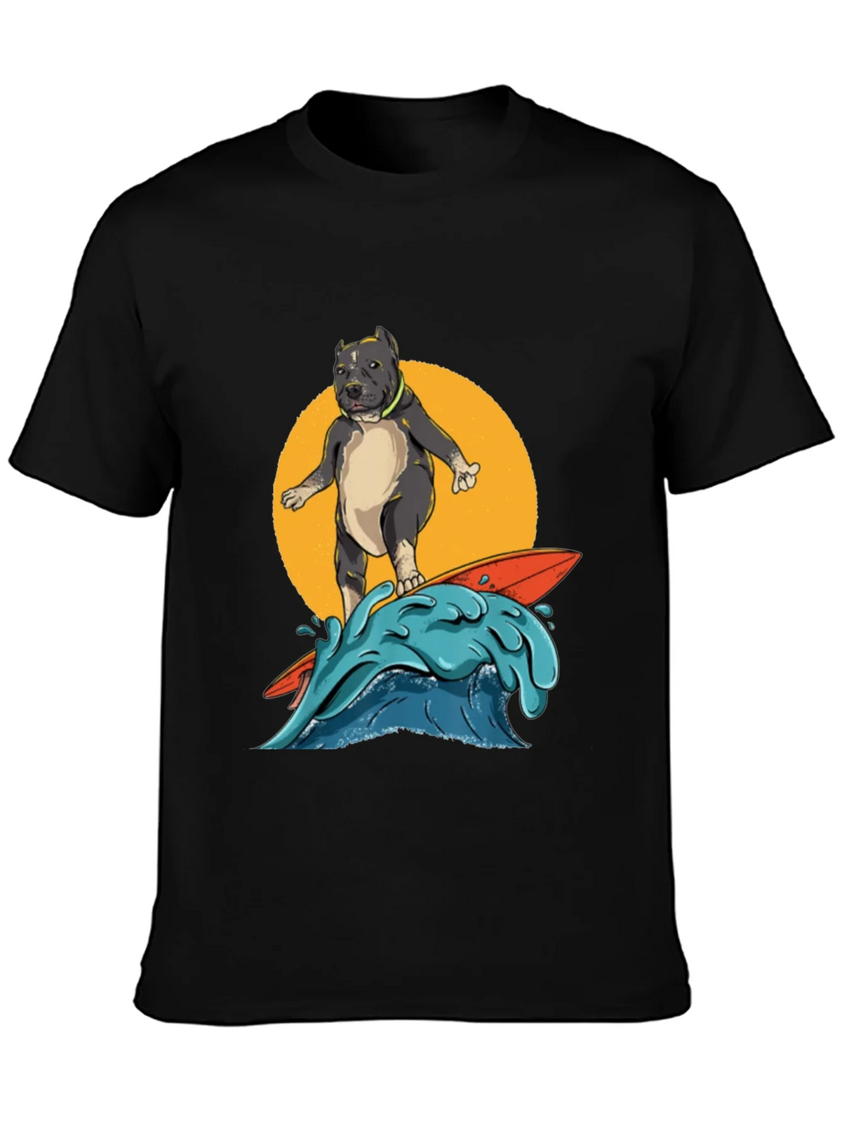 Surfing Pitbull Graphic Tee - Cool Dog Lover Shirt product image 3