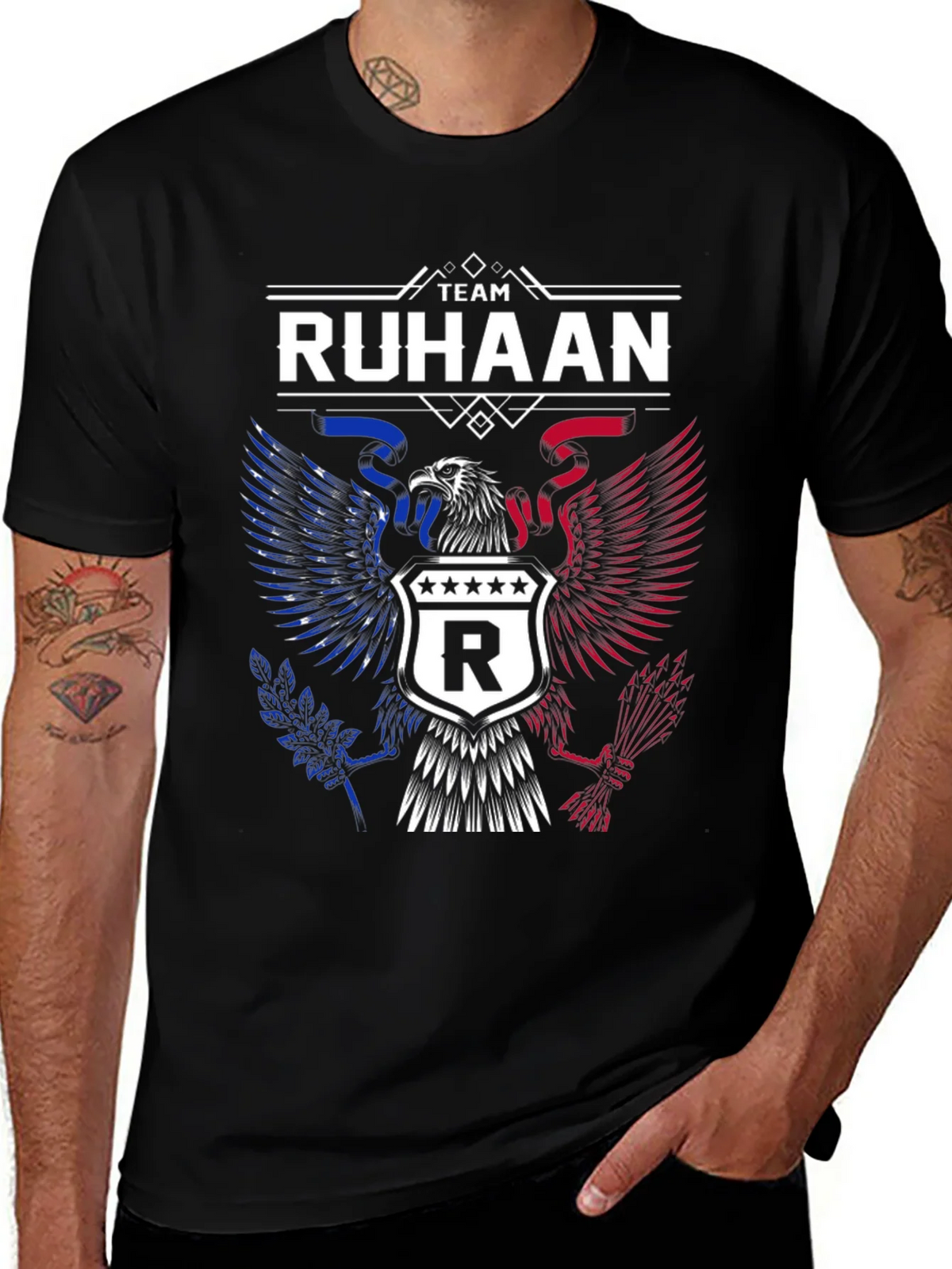 Team Ruhaan Eagle Crest Graphic T-Shirt - Patriotic Design product image 1