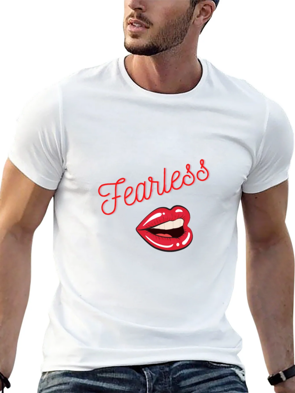 Fearless Lips Graphic Print Mens T-Shirt product image 12