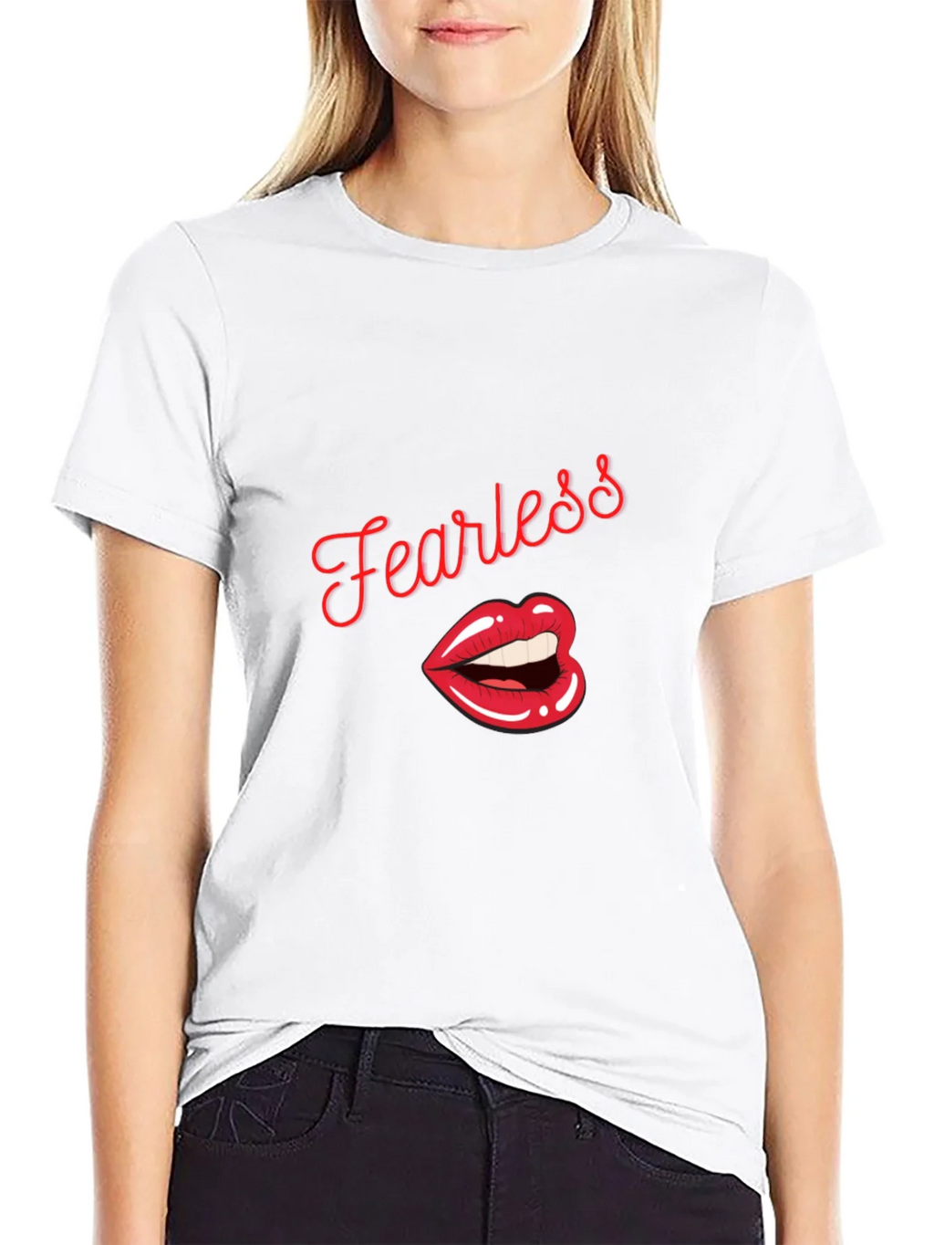Fearless Lips Graphic Print Mens T-Shirt product image 8