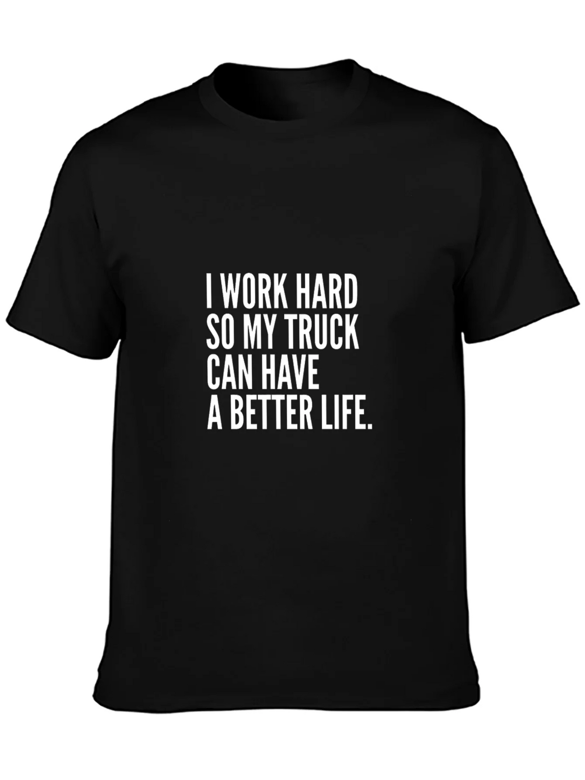 I Work Hard Trucker Tee - Black Cotton product image 3