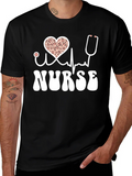 Nurse T-Shirt Heart Leopard Print product image 1