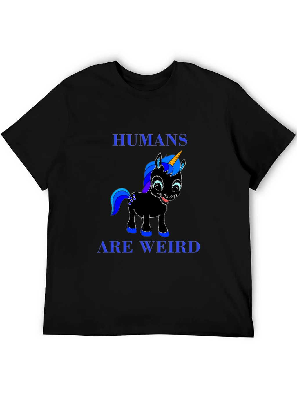 Humans Are Weird Unicorn Graphic Tee - Black product image 5