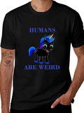 Humans Are Weird Unicorn Graphic Tee - Black product image 1