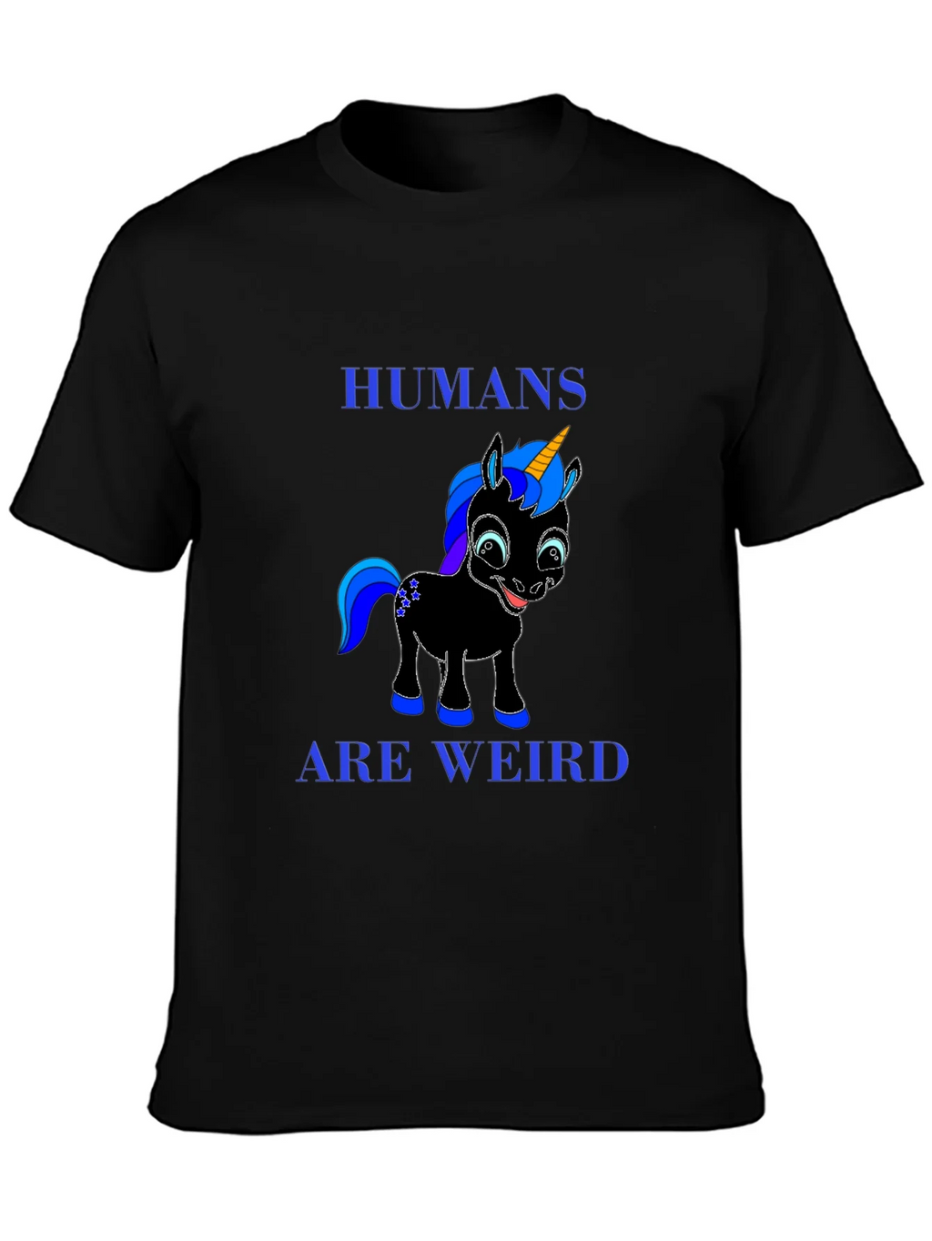 Humans Are Weird Unicorn Graphic Tee - Black product image 3