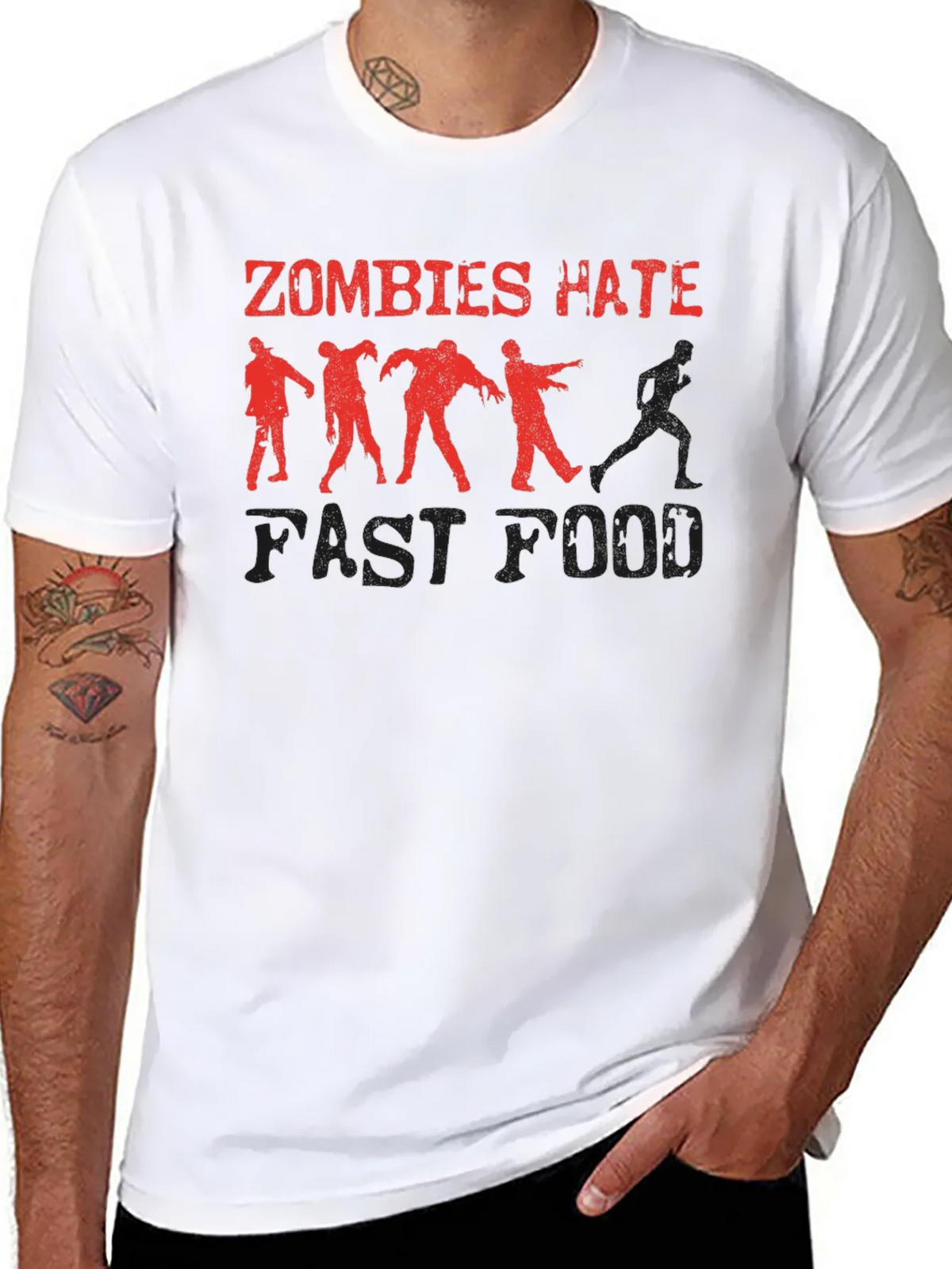 Zombies Hate Fast Food Graphic Tee product image 6