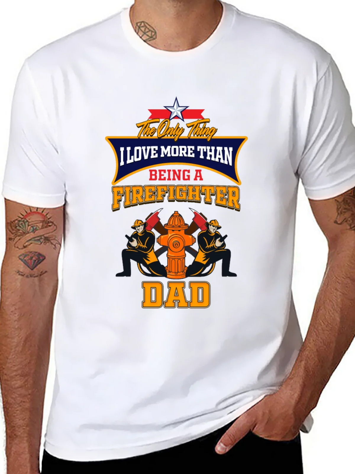 Firefighter Dad Graphic T-Shirt product image 7