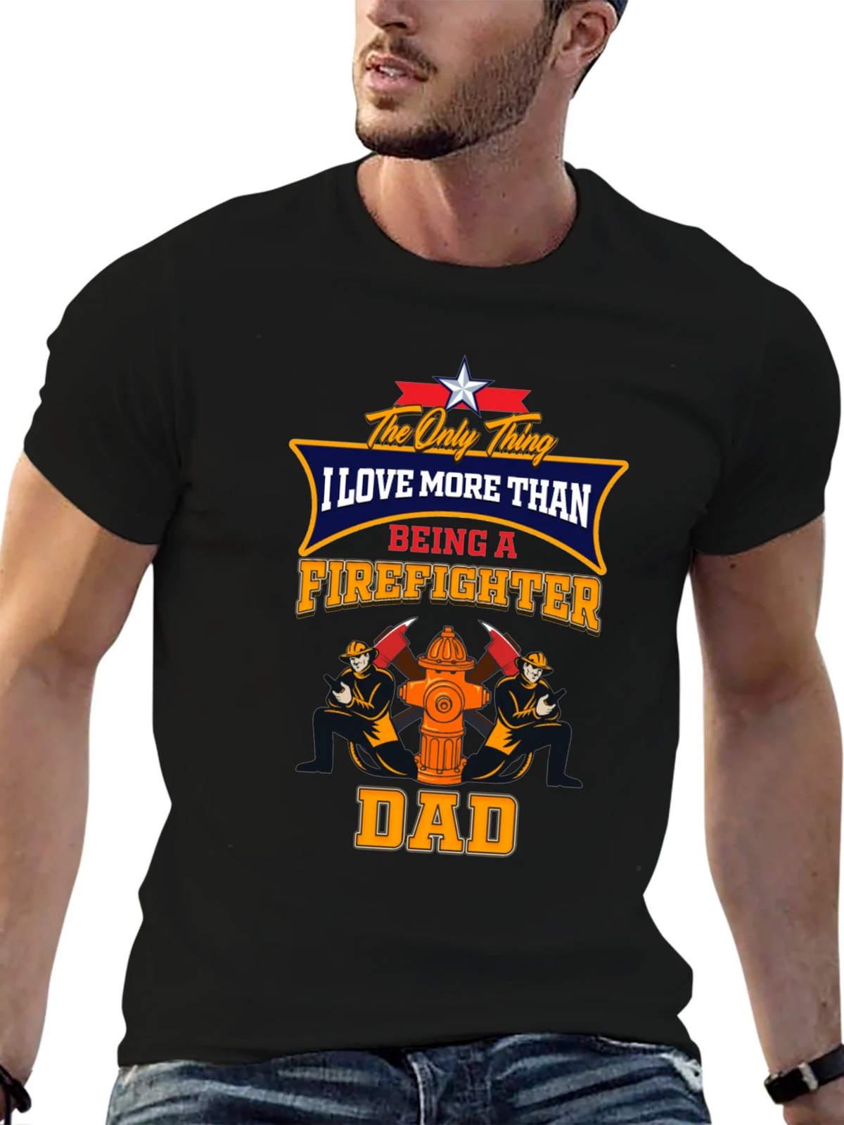 Firefighter Dad Graphic T-Shirt product image 6