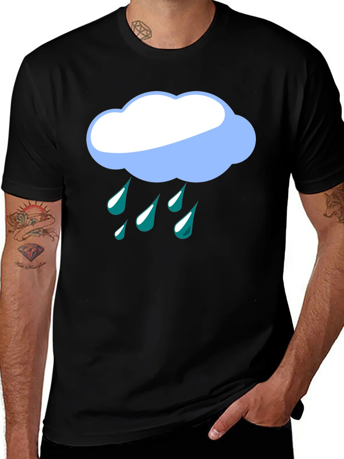 Rainy Day Cloud Graphic Tee - Black T-Shirt product image 1