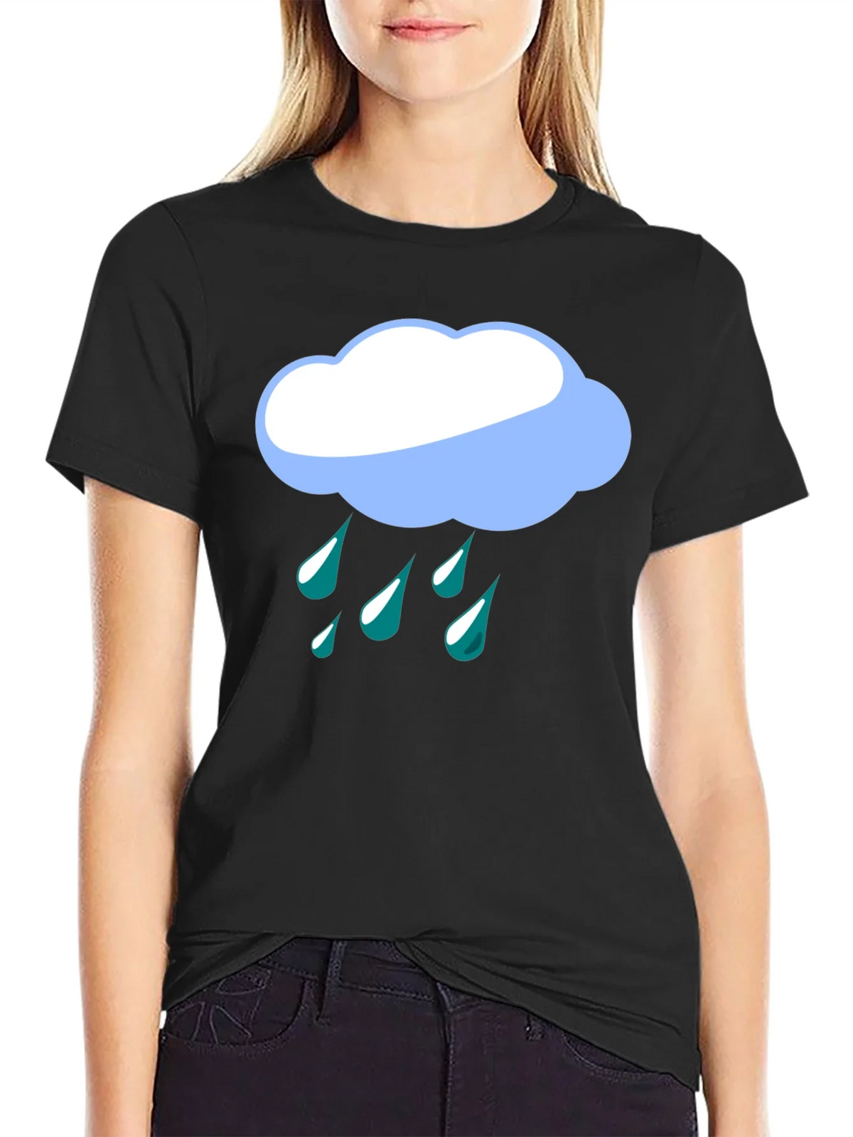 Rainy Day Cloud Graphic Tee - Black T-Shirt product image 2